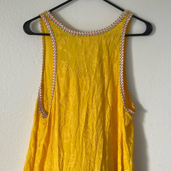 Gently used FREE PEOPLE Golden Yellow embroidered maxi dress size m - Picture 4 of 6